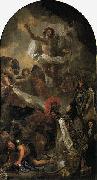 Charles le Brun Louis XIV. presenting his sceptre and helmet to Jesus Christ painting